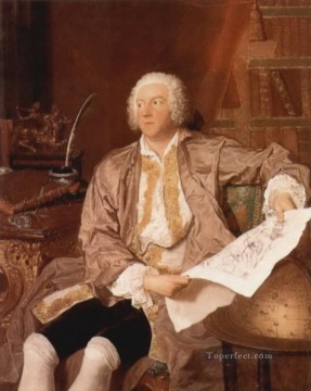  Boucher Canvas - Portrait of Carl Gustaf Tessin Francois Boucher